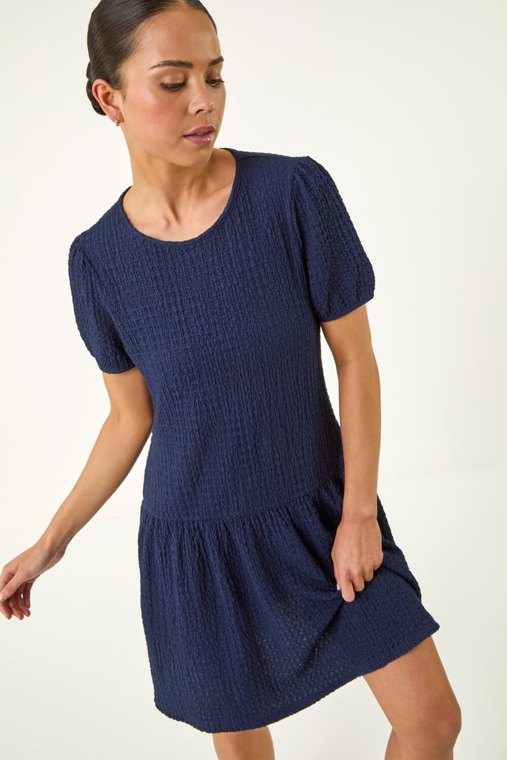 Roman Petite Textured Low Hem Dress