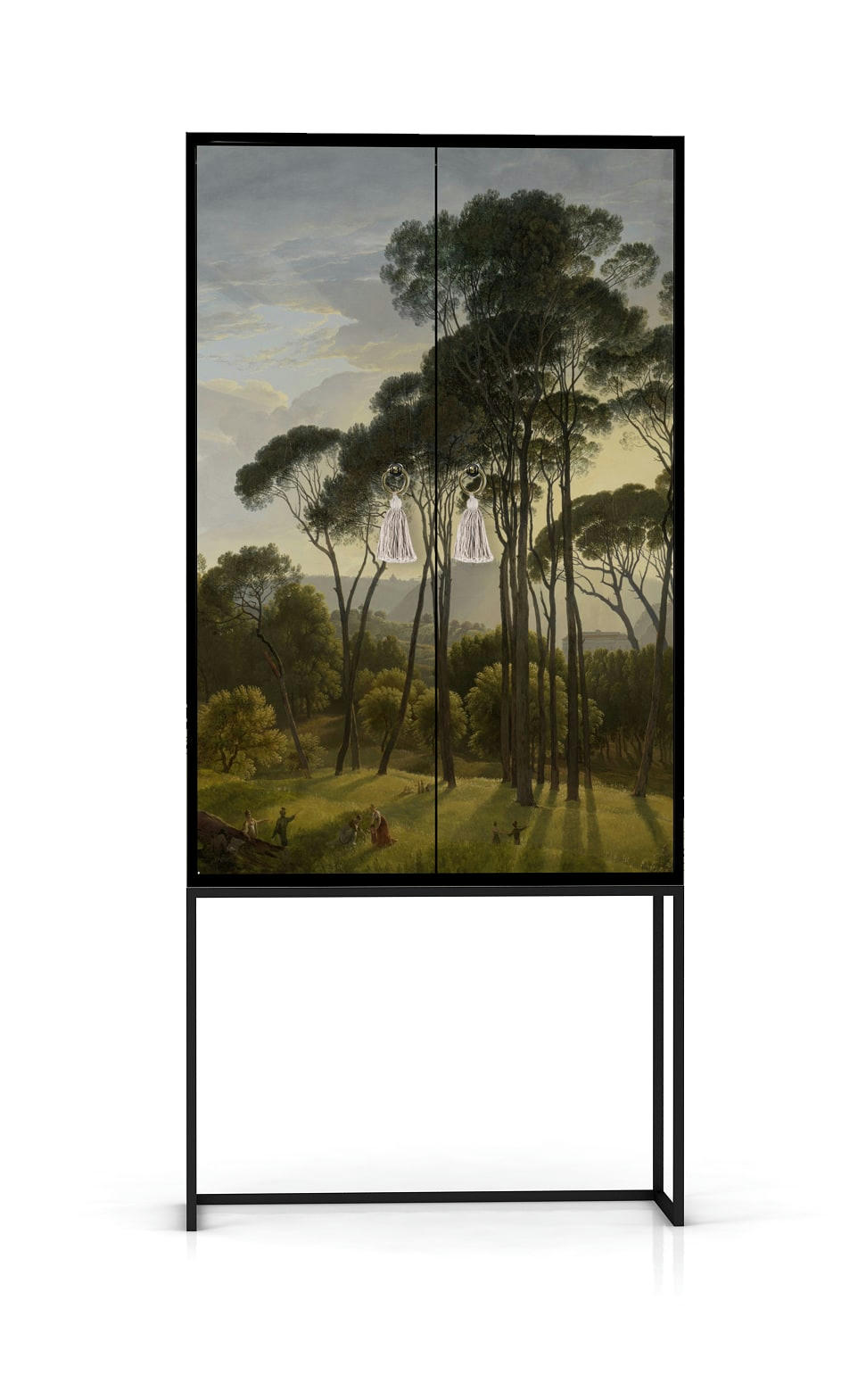 HENDRICK - Buffet armoire 2 portes en MDF imprimé forestier