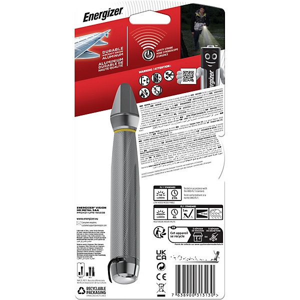 LAMPE TORCHE METAL VISION HD 2AA - 400 LUMENS