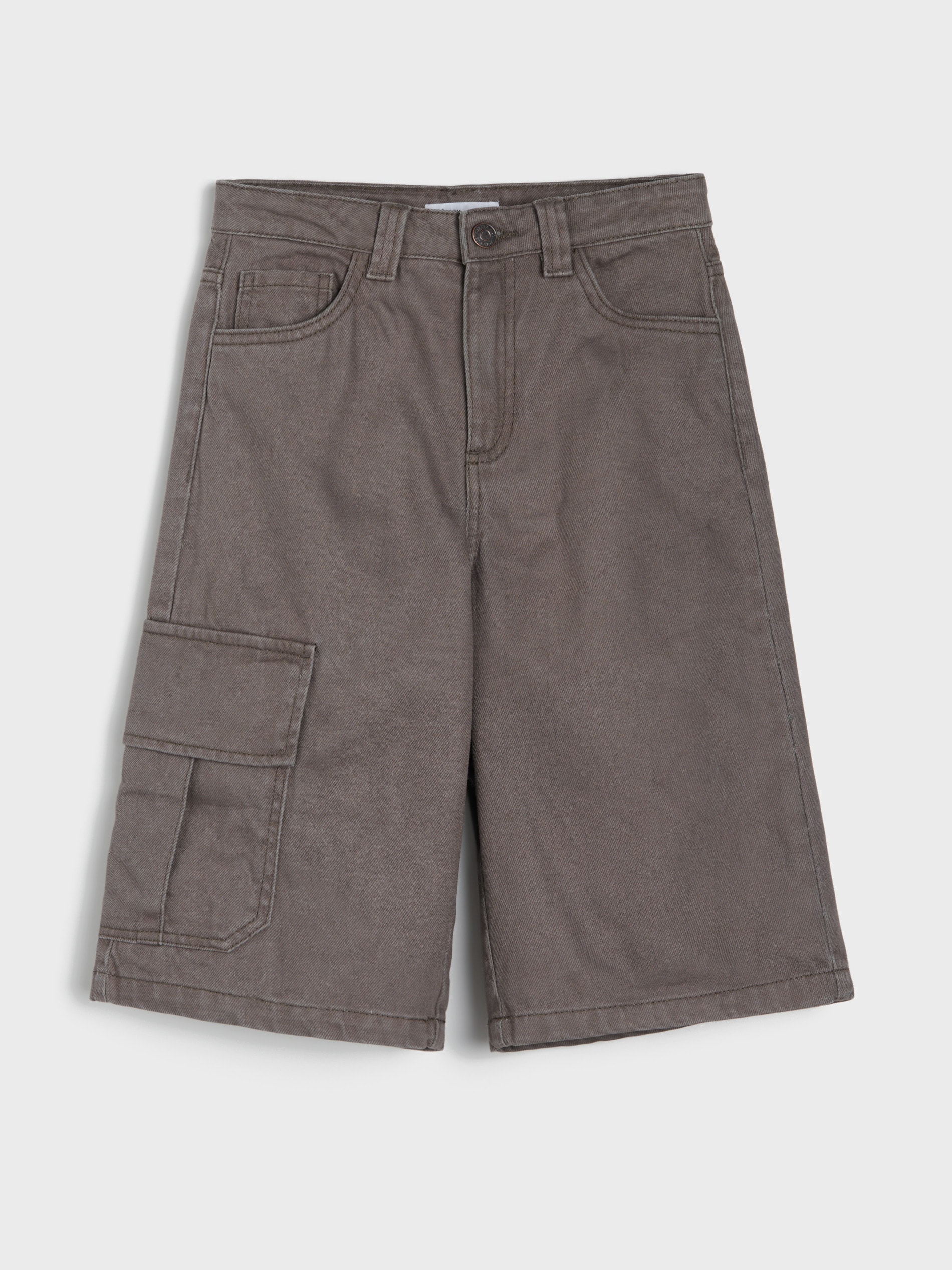 Bawełniane jeansy wide leg 3/4