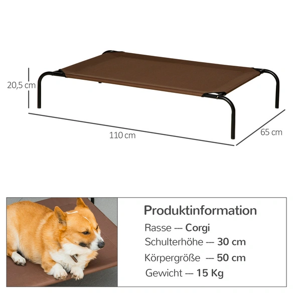 Hunde-Bett, BxL: 68 x 40 cm, grau/kaffeefarben