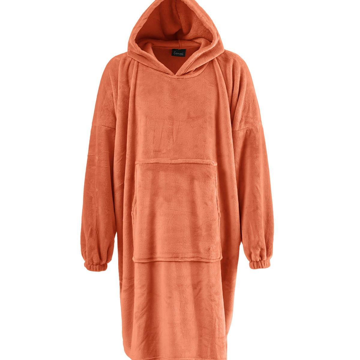 KAPRA - Poncho polaire à capuche doux & chaud  corail Taille Unique