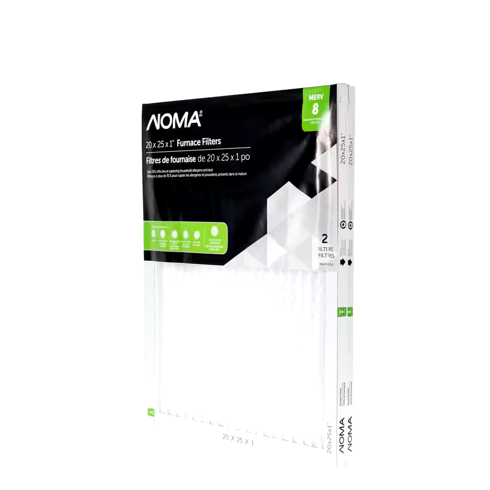 NOMA MERV 8 Furnace Air Filters, 20 x 25 x 1-in, 2-pk