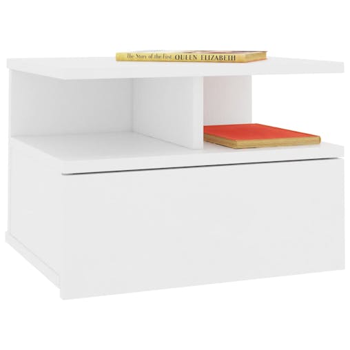 NNEVL Floating Nightstand White 40x31x27 cm Chipboard