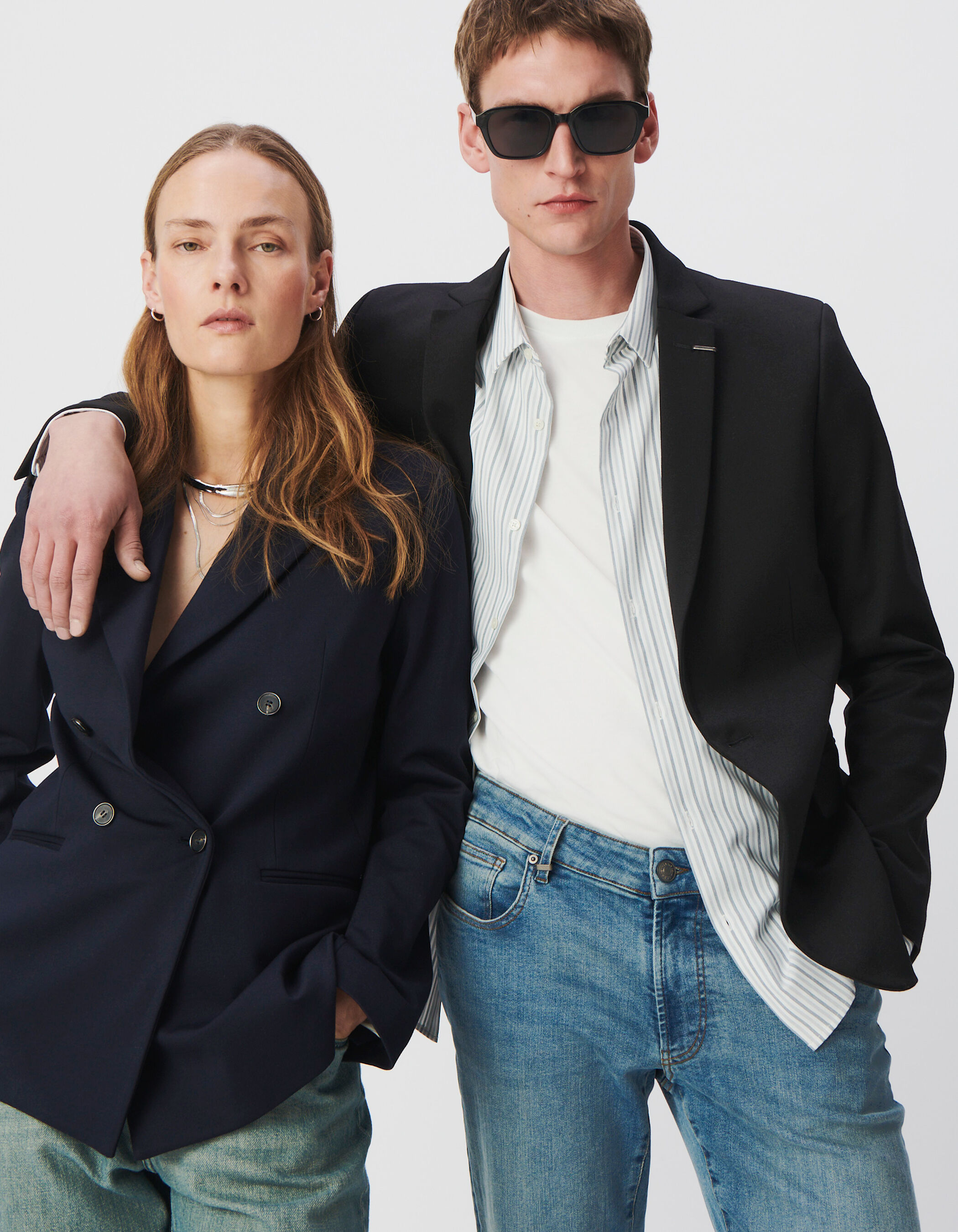Veste de costume SLIM marine maille Milano Homme