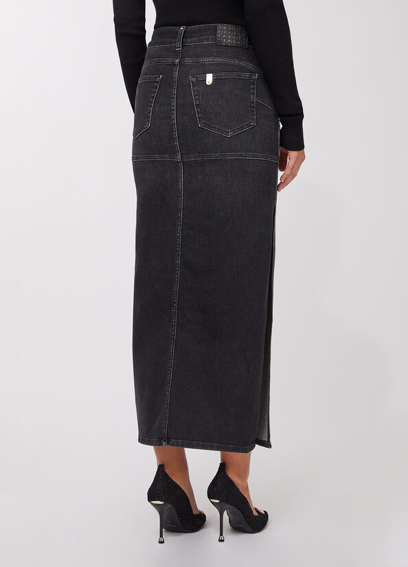 Gonna in denim con spacchi