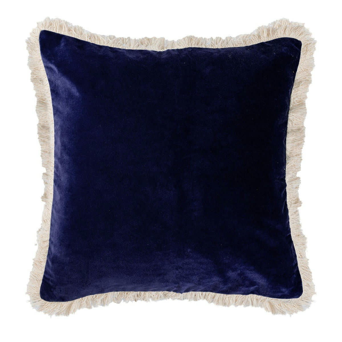 BUDAPEST - Housse de coussin velours de coton  50x50 bleu nuit