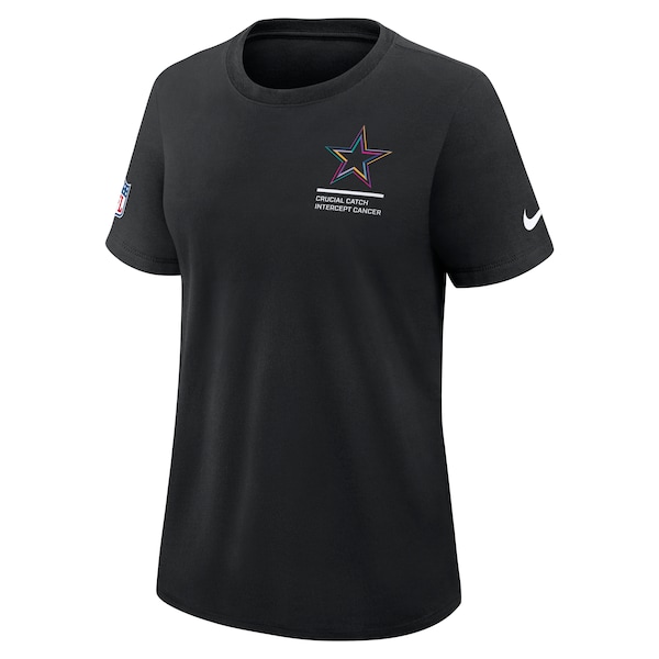 Dallas Cowboys Nike Women's 2025 NFL Crucial Catch Tri-Blend Dri-FIT T-Shirt - Black