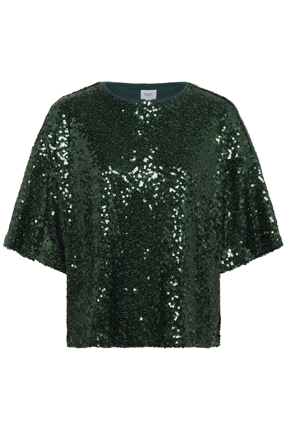 Saint Tropez Myra Crew Neck Sequin Blouse