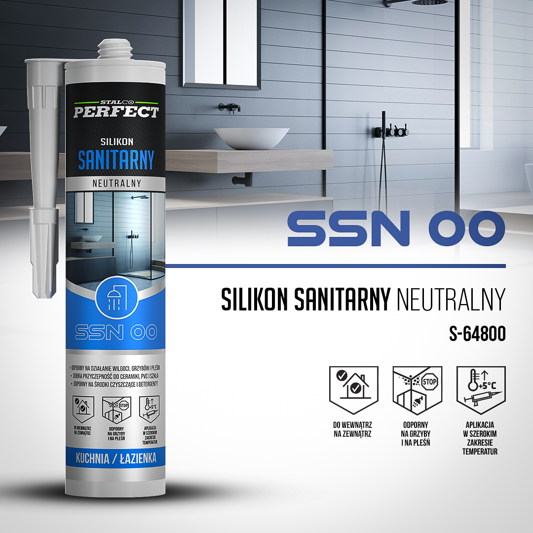 Silikon neutralny sanitarny Bezbarwny STALCO PERFECT S-64800