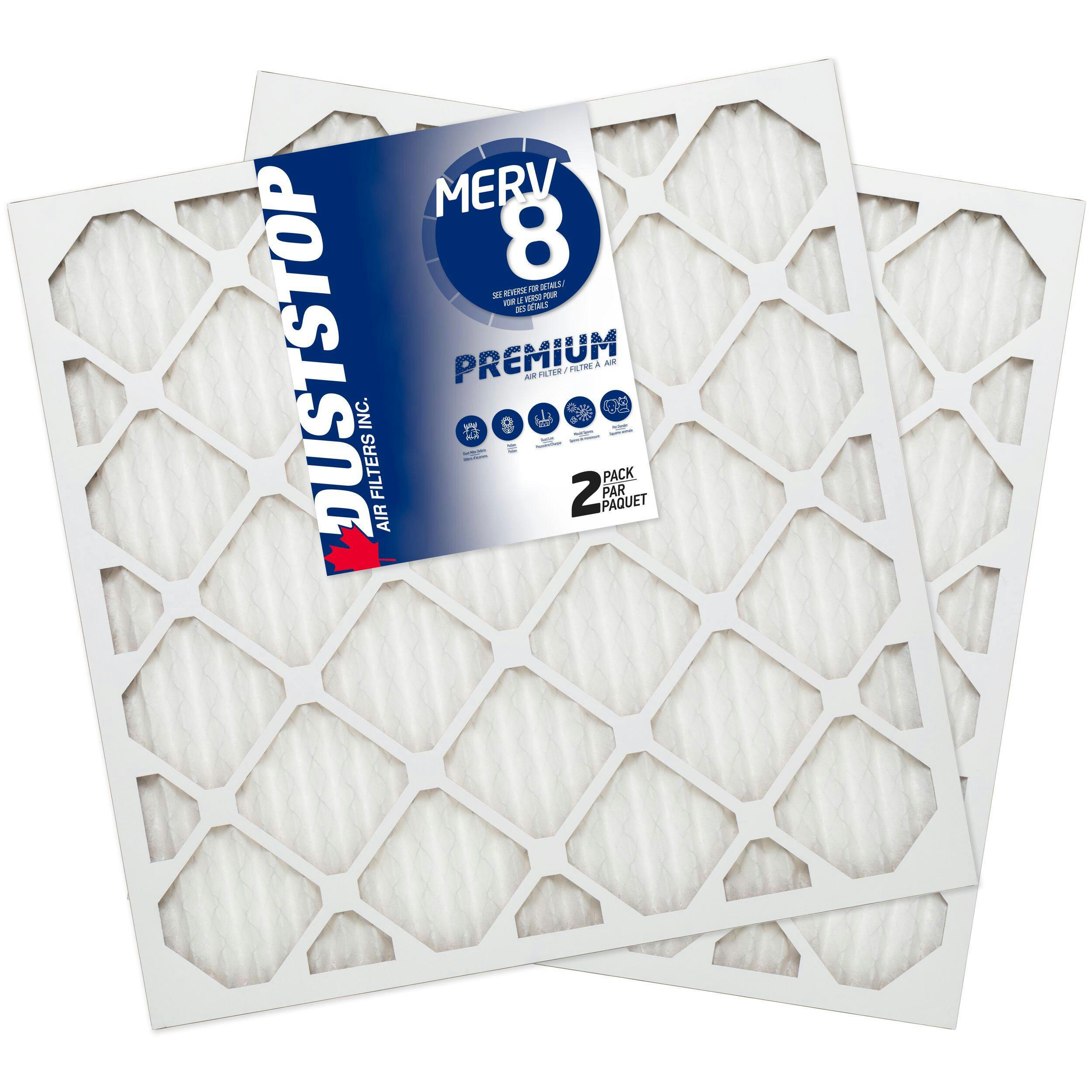 Duststop MERV 8 Premium Filter, 24 x 24 x 1-in, 2-pk