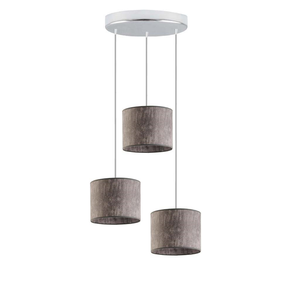 Lampa wisząca PUEBLO sufitowa 3 pkt Chrom/ Szary Melanż (Beton)