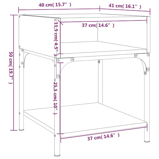 NNEVL Bedside Tables 2 pcs Brown Oak 40x41x50 cm Engineered Wood