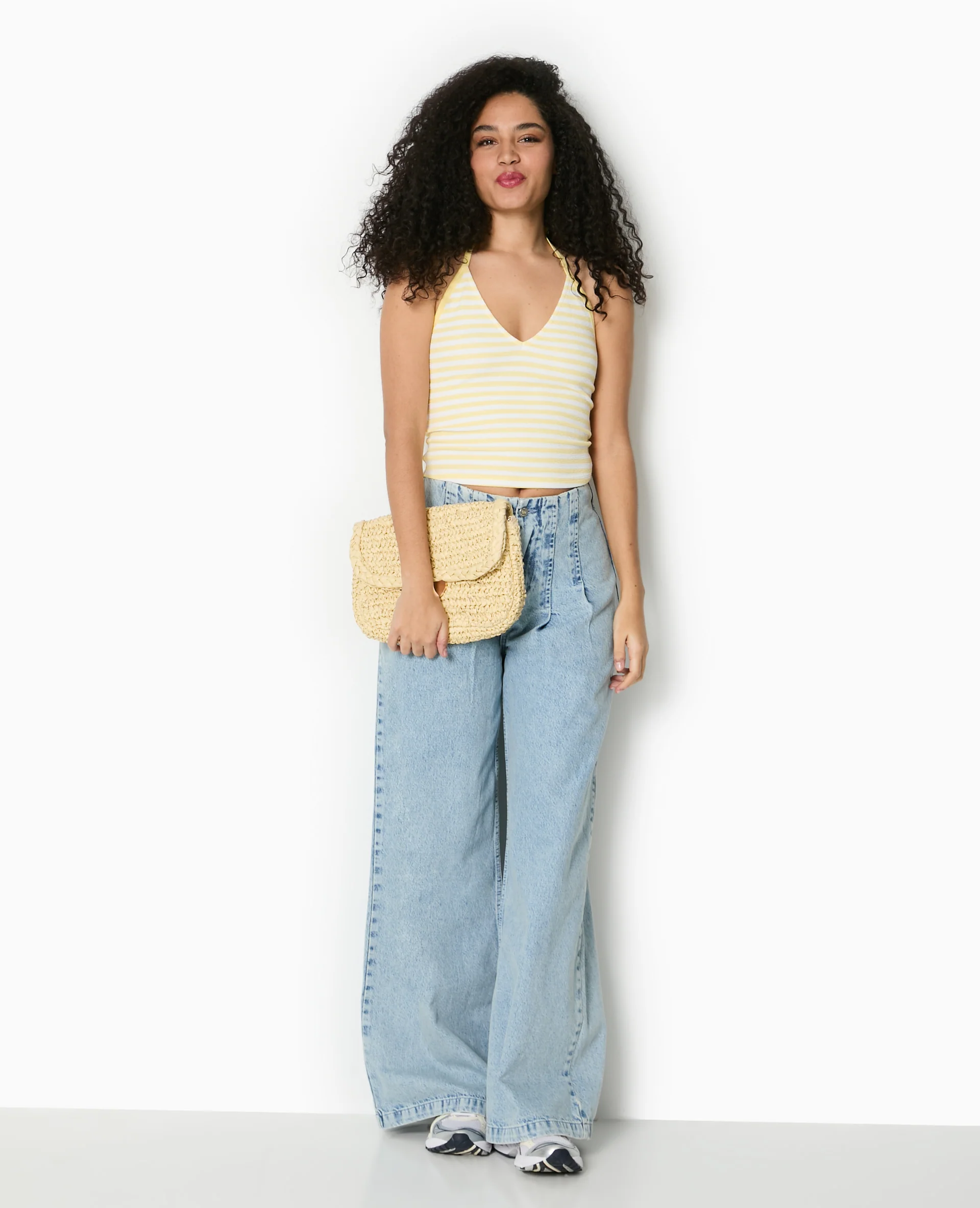 Top dos-nu court rayé