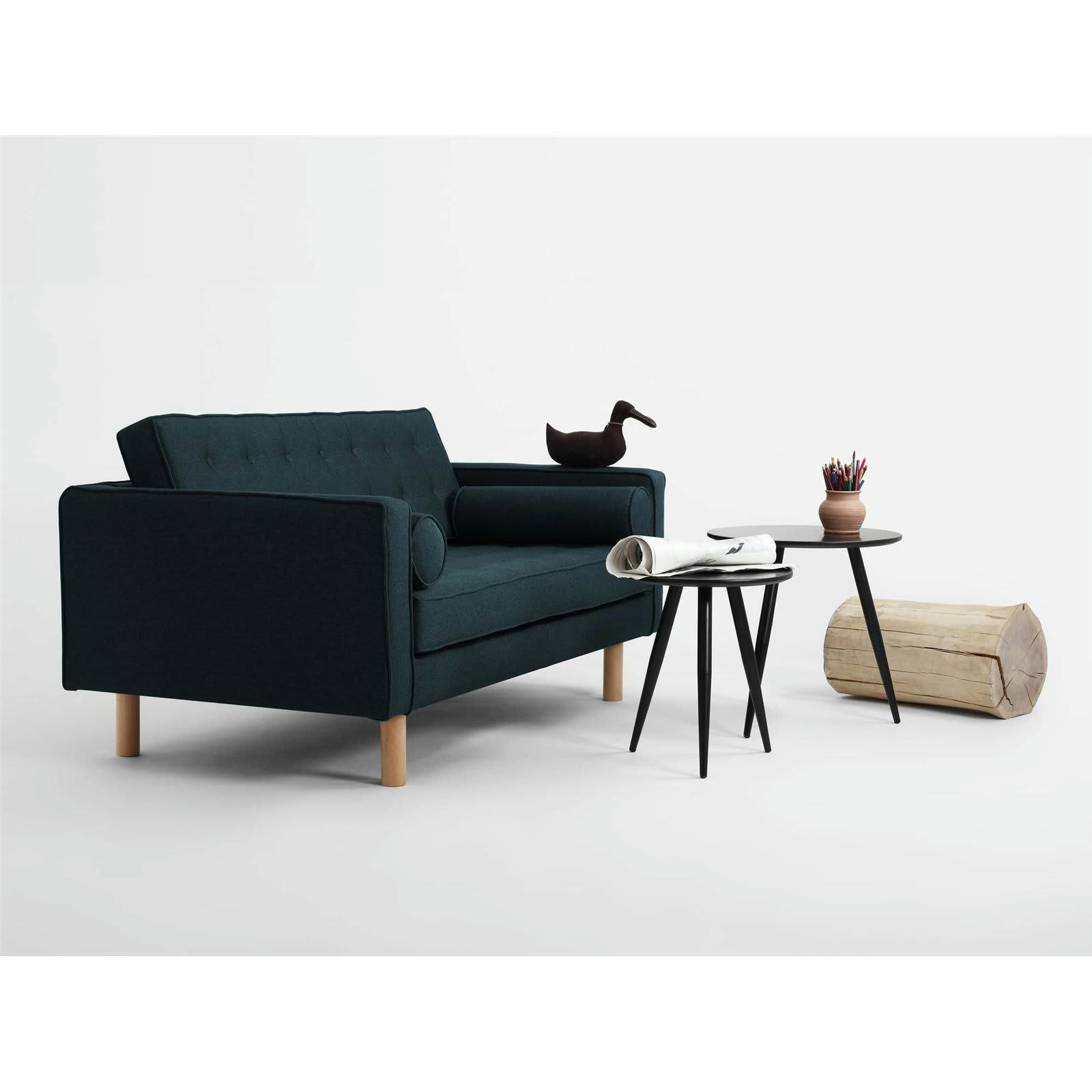 TOPIC WOOD - Canapé lit Tissu Bleu H. assise 45 cm rembourré