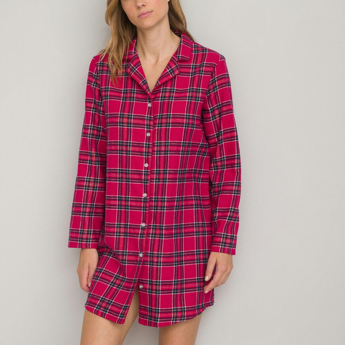 Chemise de nuit forme liquette à carreaux