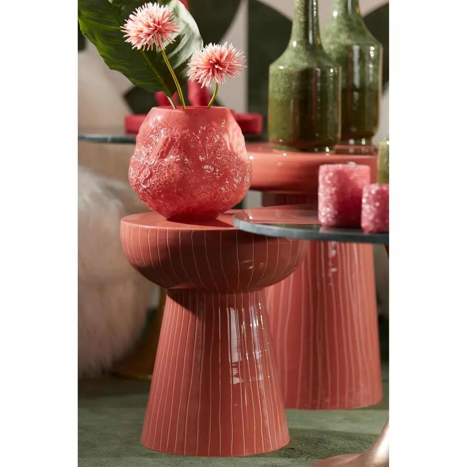 Bijzettafel Nunoa - Lichtrood - &Oslash;35cm