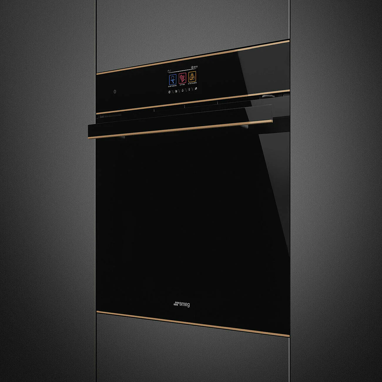 60cm Dolce Stil Novo Pyrolytic SteamOne Oven Copper Trim