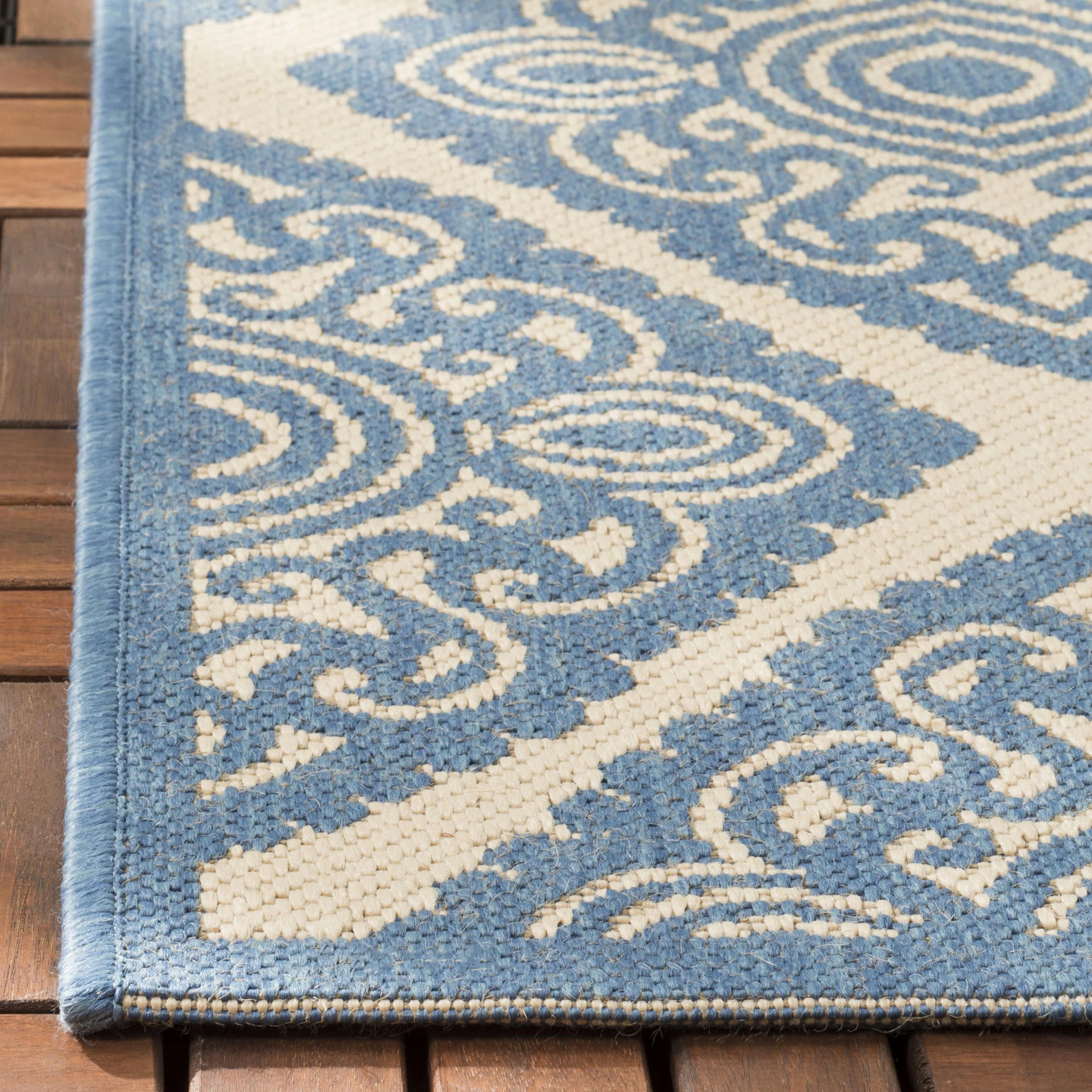 BEACHHOUSE - Tapis interieur & exterieur en crème & bleu, 155 x 229 cm