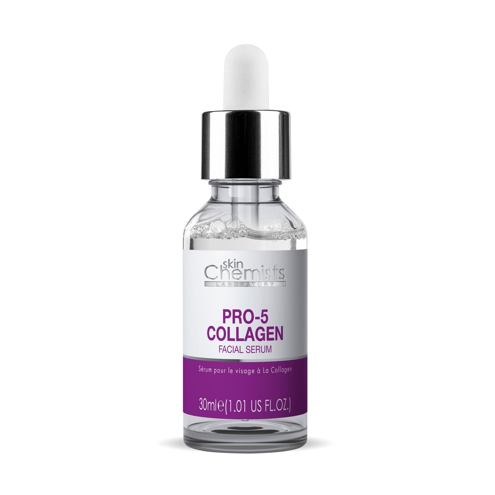 skinChemists professional Pro-Collagen 5 Anti-Ageing Facial Serum 30ml for Elasticity and Collagen Support