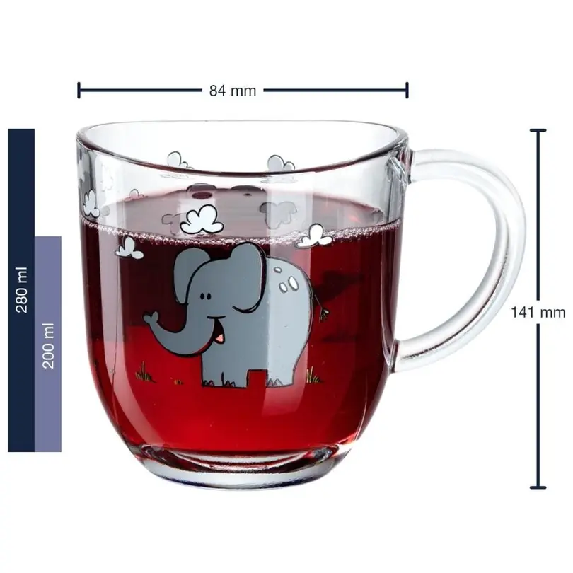 Tasse 6er-Set Elefant