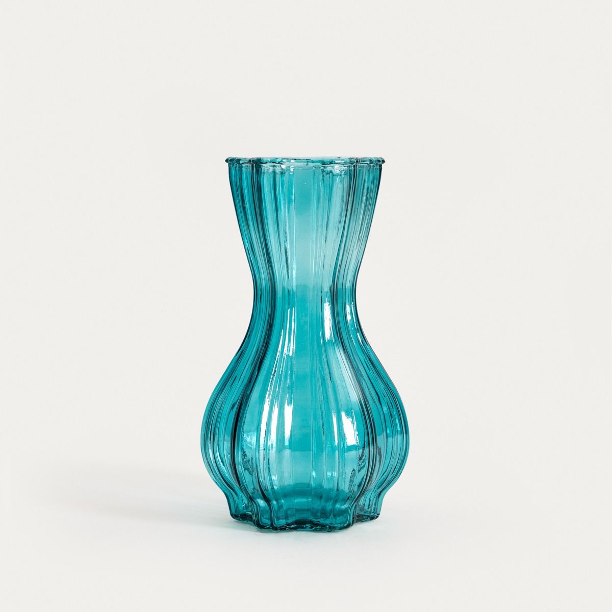 Wazon JUNNE szklany turkusowy 13x25 cm