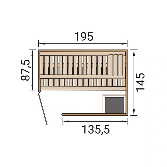 Sauna »KEMI ECK«, 4 Personen, inkl. 4,5 kW Ofen mit externer Steuerung