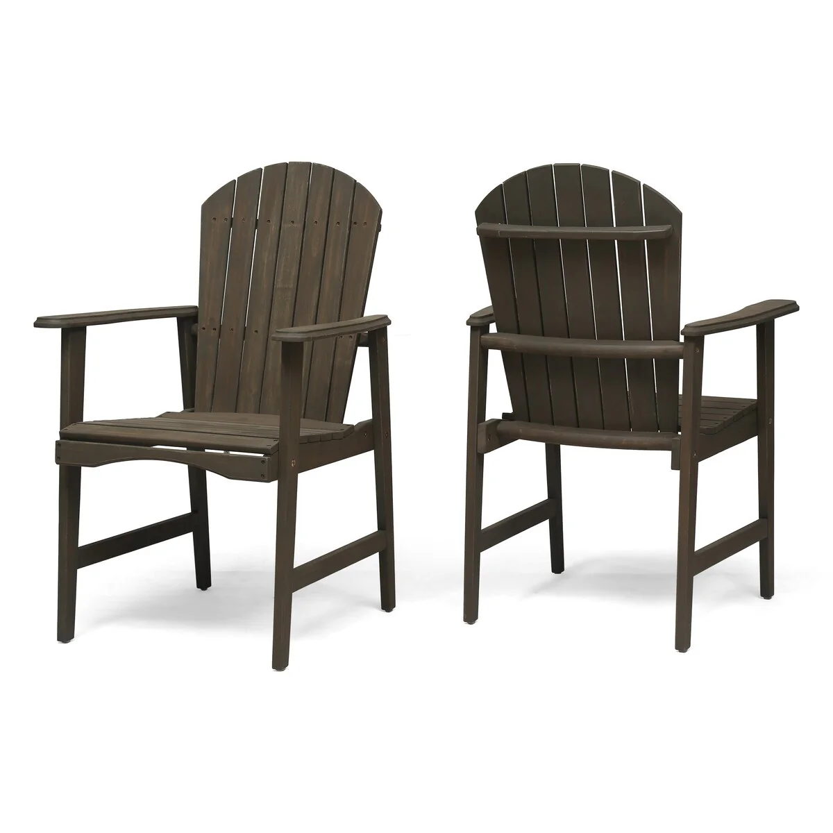 Outdoor Weather Resistant Acacia Wood Adirondack Dining Chairs,Set of 2