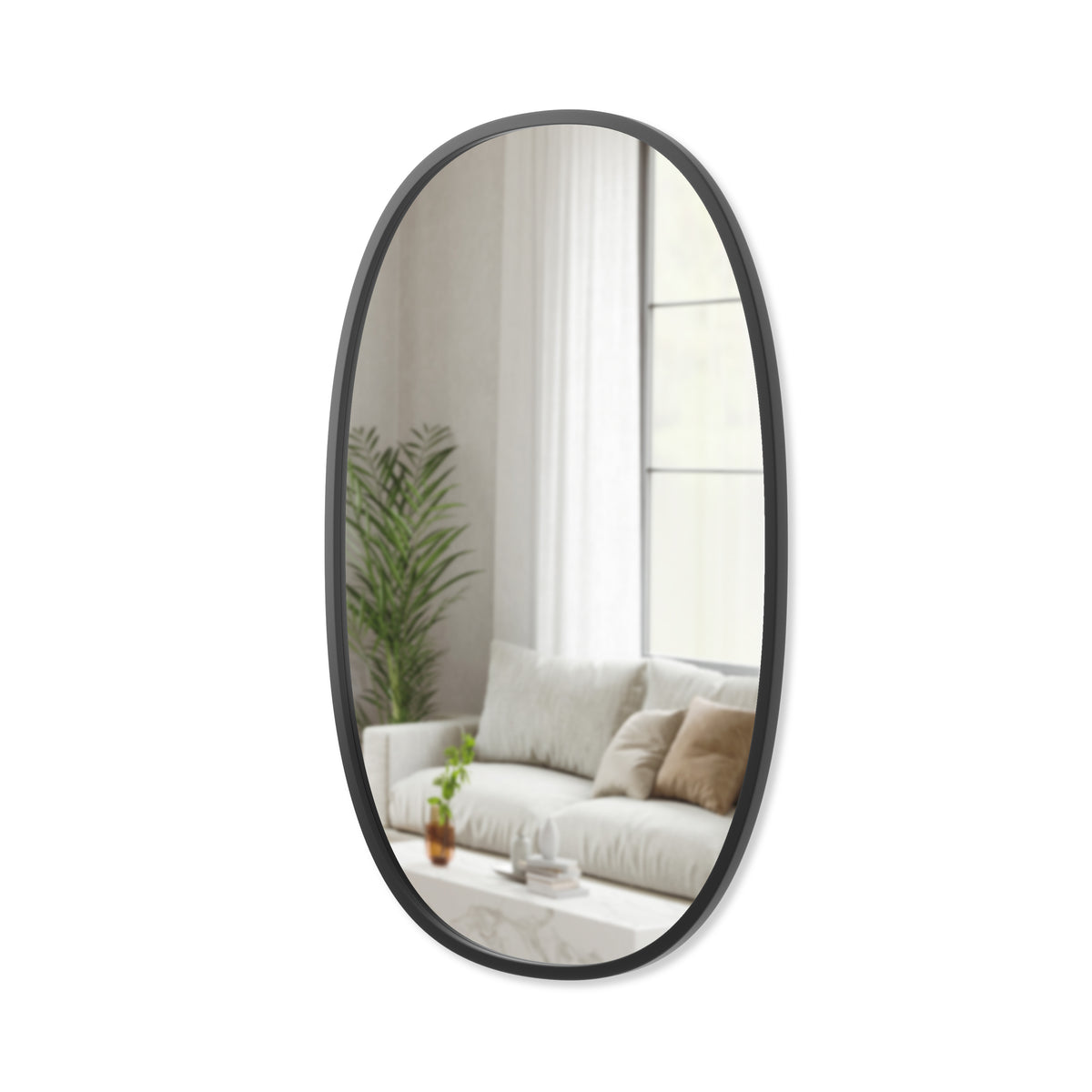Umbra ovale wandspiegel Hub - 91 x 61 x 3 cm - Zwart