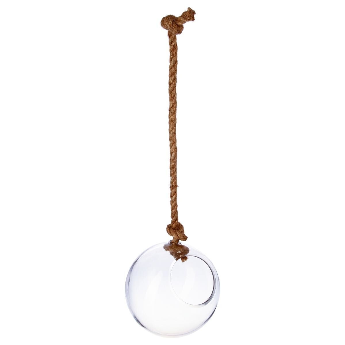 Ball vase, glass and cord D.19 cm