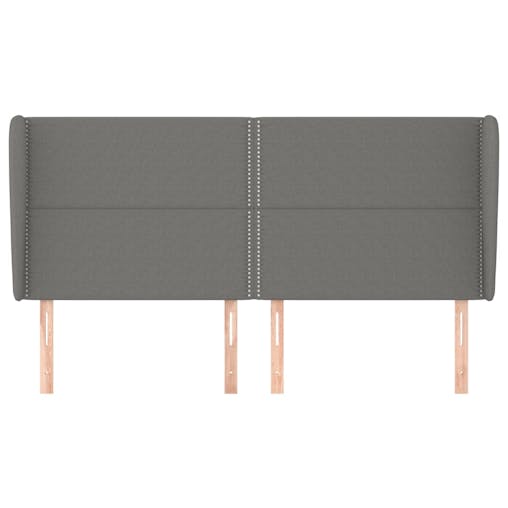 NNEVL Headboard with Ears Dark Grey 163x23x118/128 cm Fabric