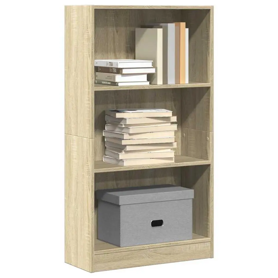 vidaXL - Boekenkast met 3 vakken - Sonoma eiken - Bewerkt hout - 60x24x109 cm