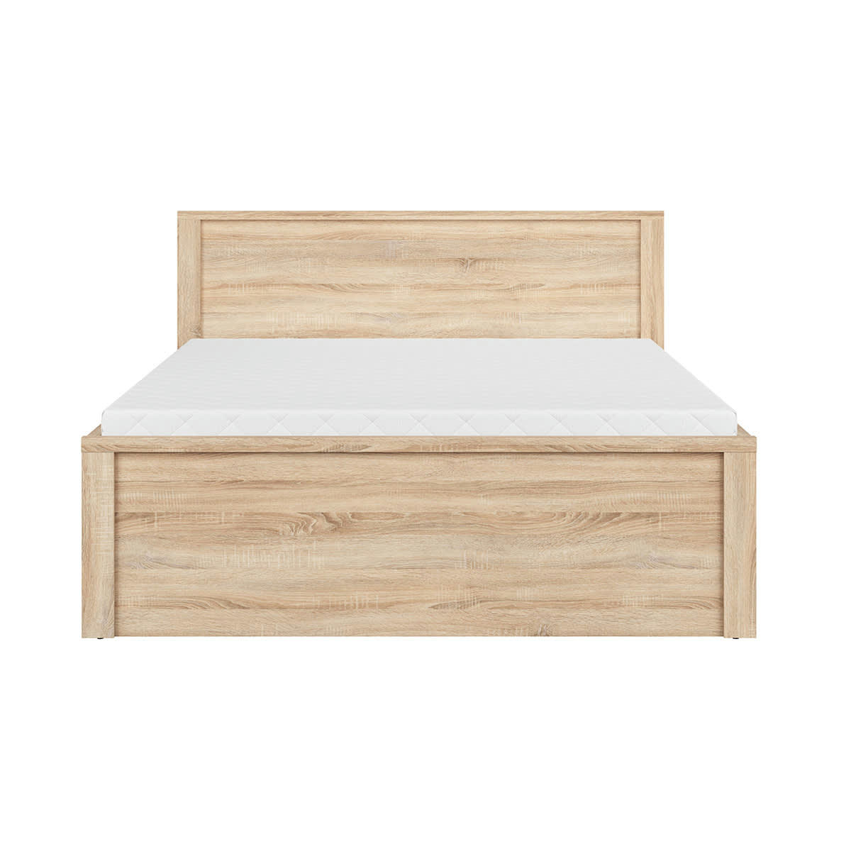 - Lit 160x200 tête de lit haut naturel