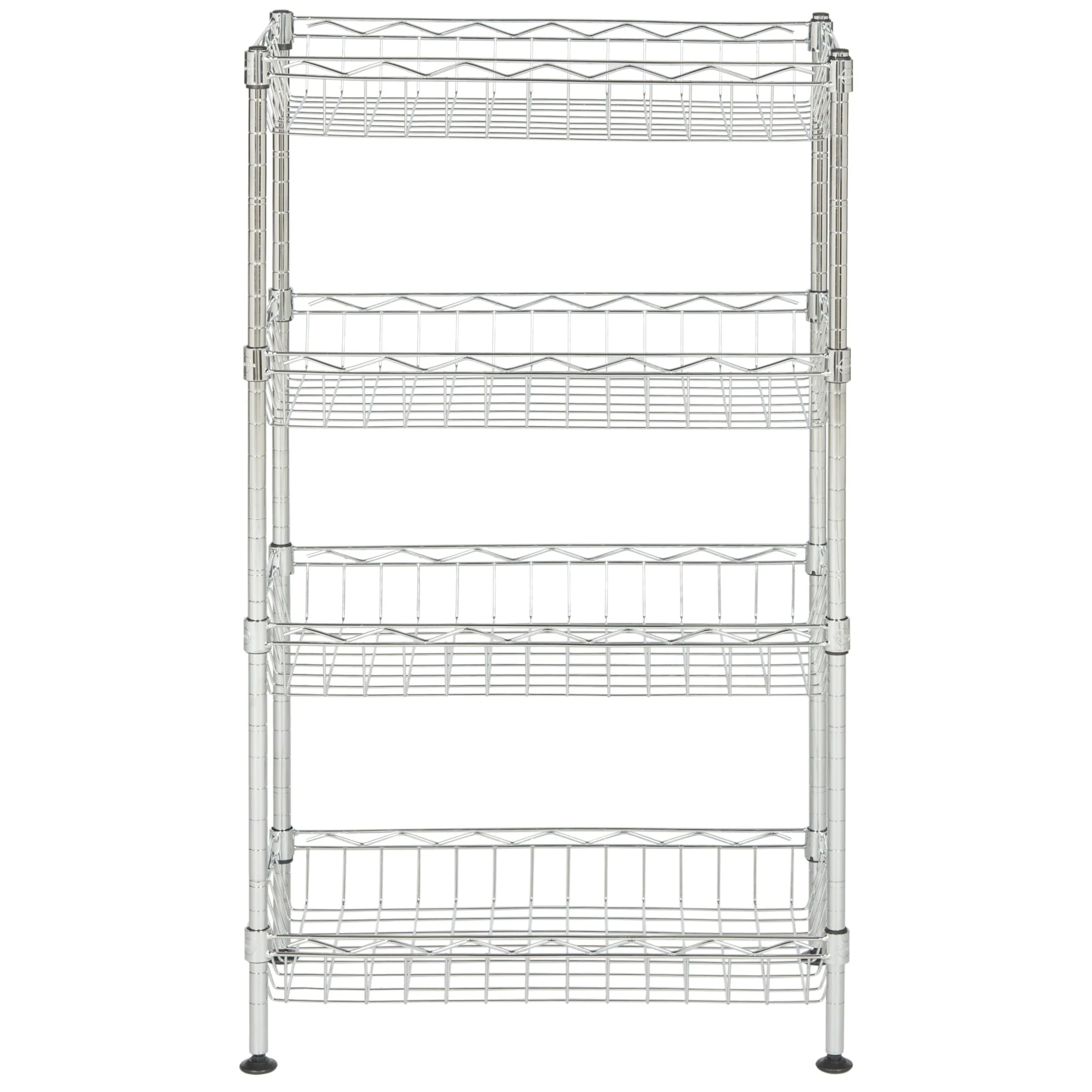SAFAVIEH Storage Miljana 4-Tier Chrome Wire Mini Rack - 17.7 x 9.8 x 31.5 - 18Wx10Dx31H