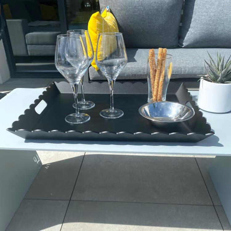 COLLECTION PETITE DÉCO - Plateau aluminium noir 56X48cm