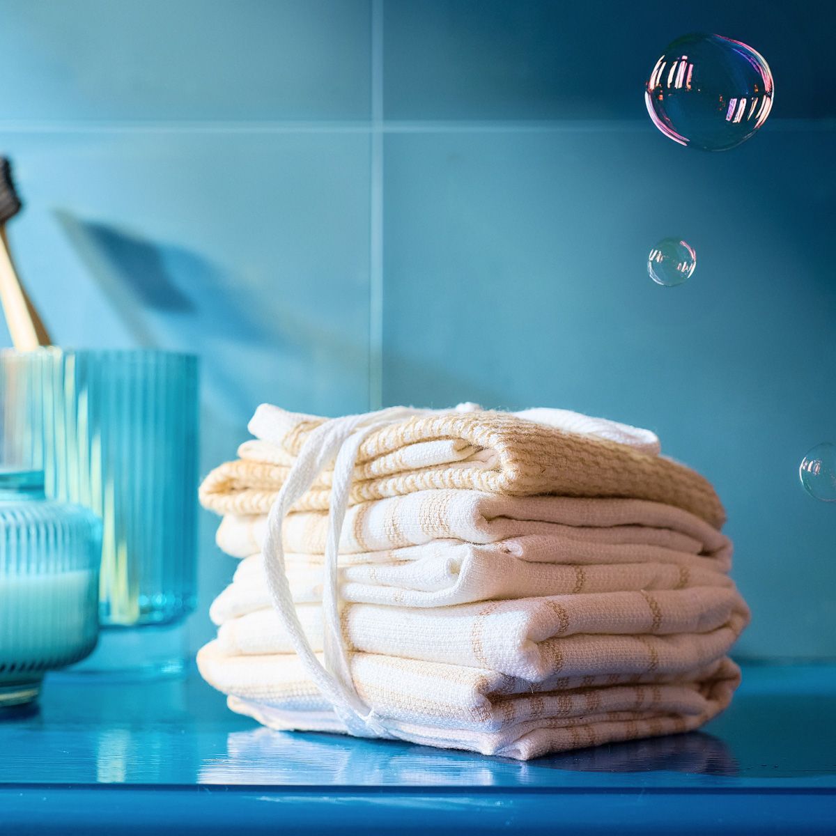 Zestaw ręczników uniwersalnych HERIETT Bawełnianych beżowych 4szt. 4*30x30 cm