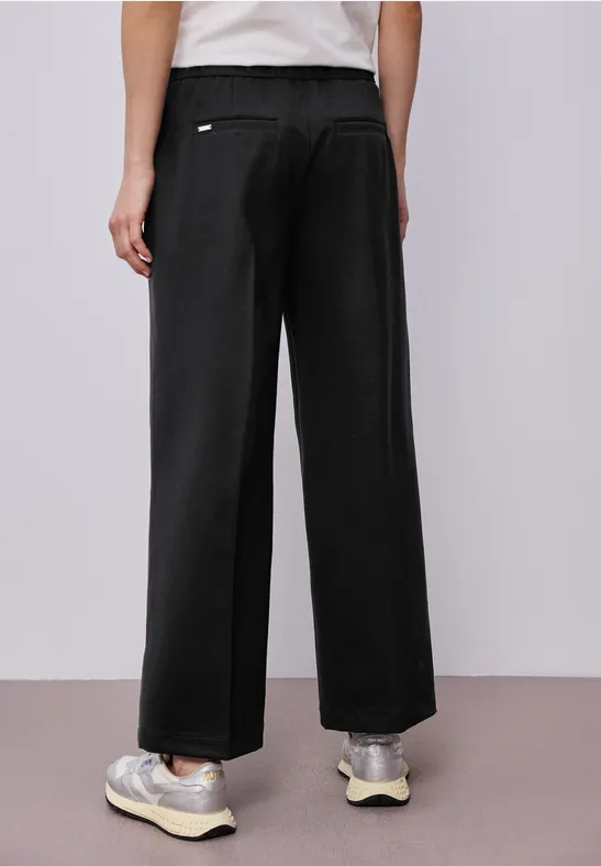 Wide Leg Hose mit Knopfdetail