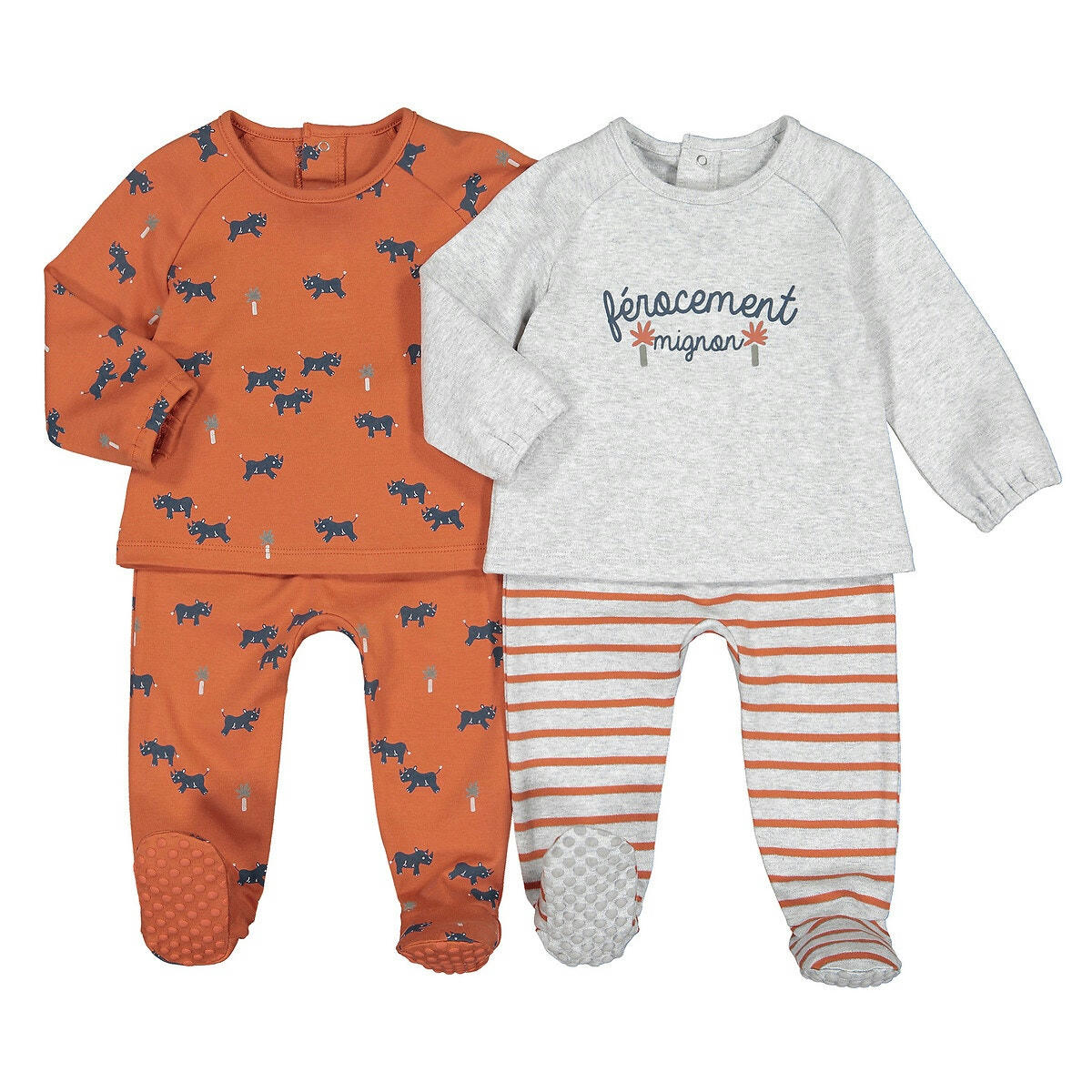 Lot de 2 pyjamas 2 pièces coton bio