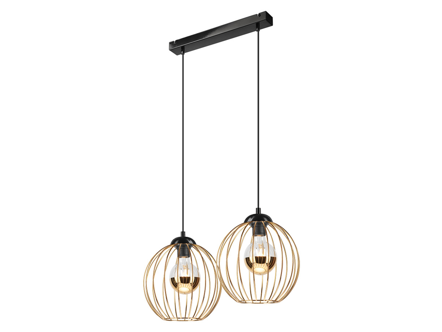 Lampa wisząca Zoya 2-punktowa stalowa złota