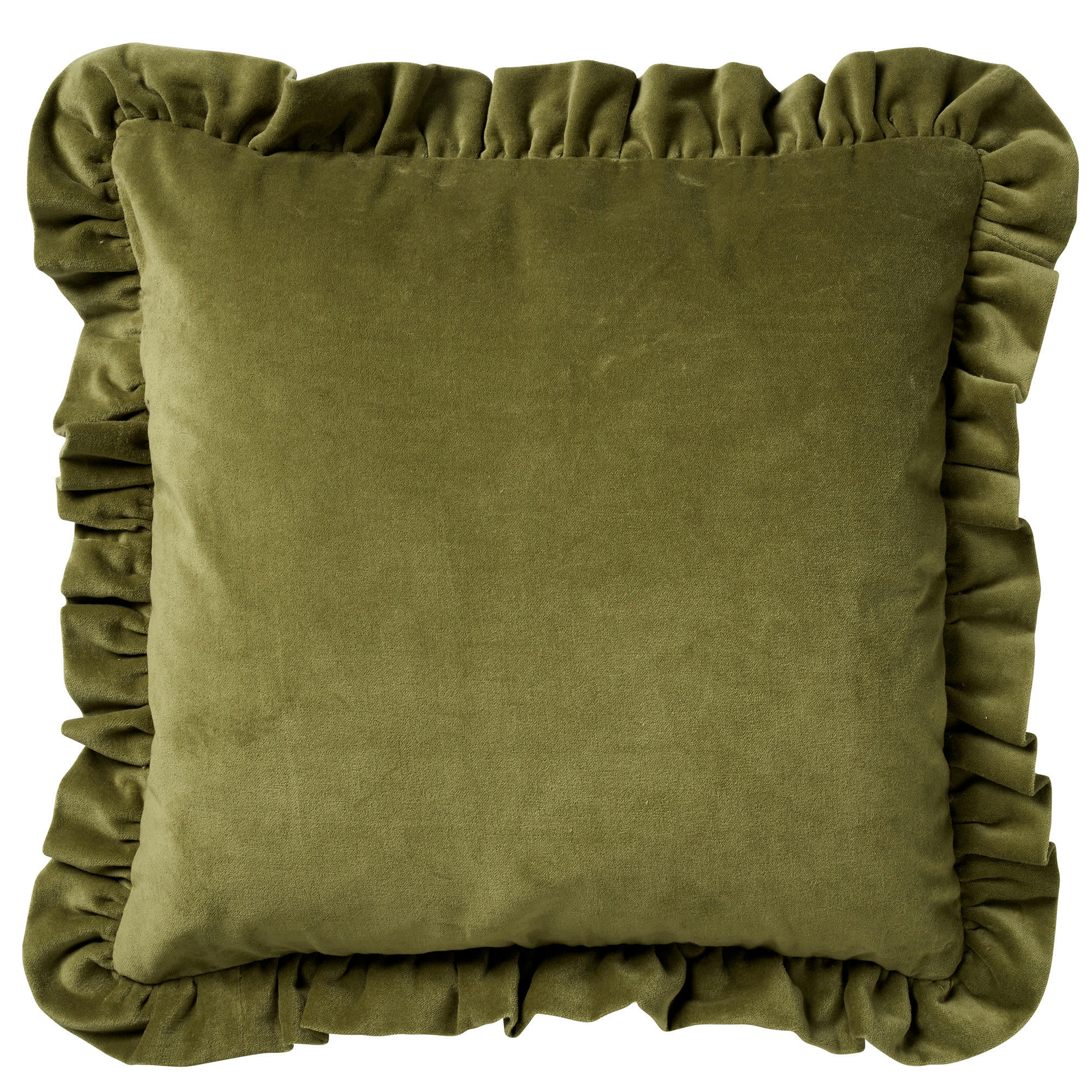YARA - Housse de coussin vert en velours-45x45 cm uni