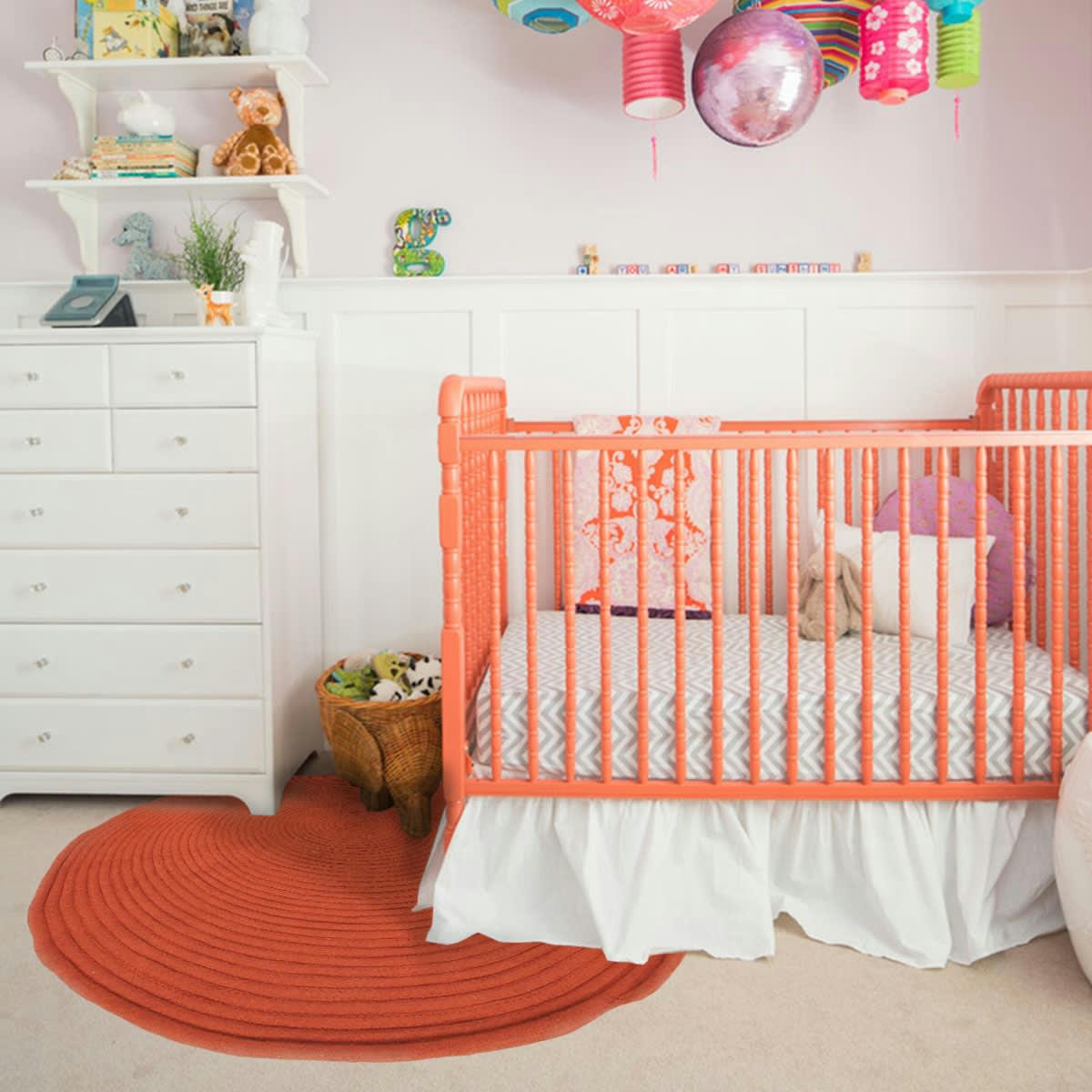 TAMTAM - Tapis en coton effet cordage orange D120