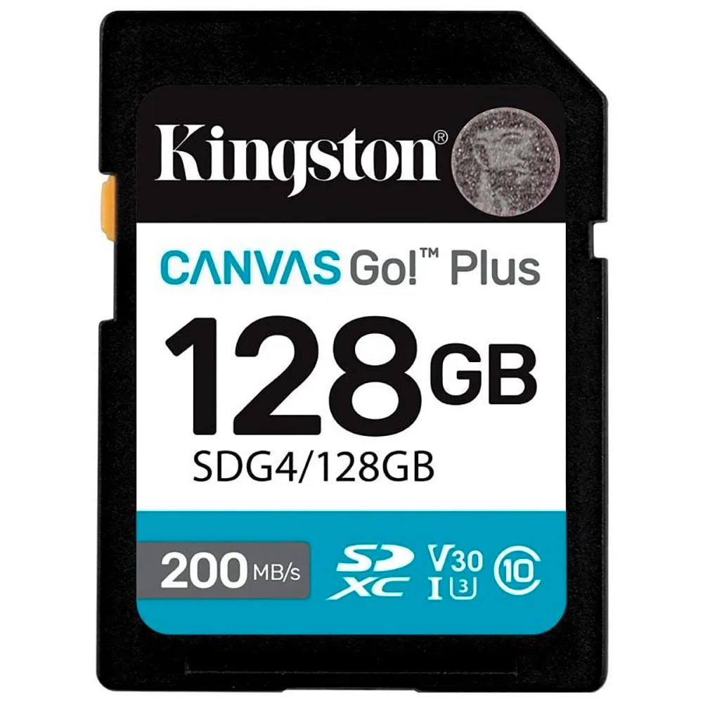 Kingston SDXC Canvas Go Plus Gen4 C10 UHS-I U3 V30 128GB sd card