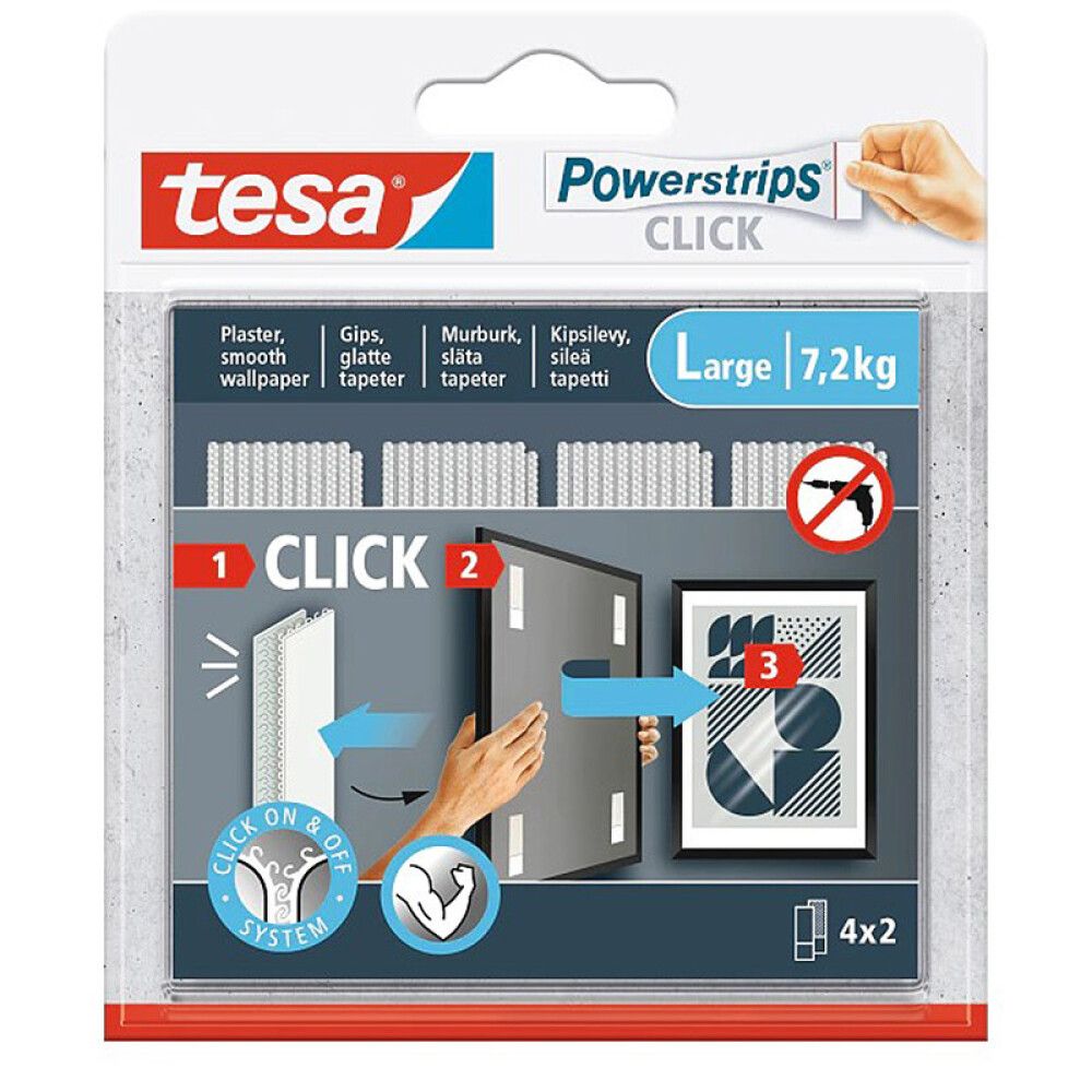 MONTERINGSTAPE TESA MED KLIKKFESTE COMBO M 5,4KG & L 7,2KG 14STK