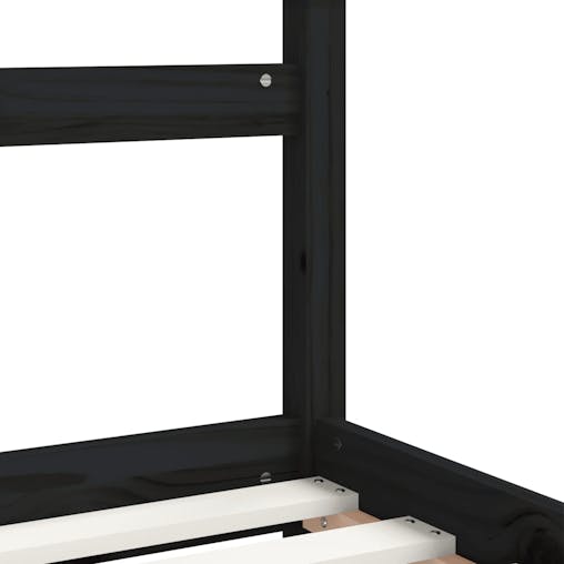 NNEVL Kids Bed Frame Black 92x187 cm Single Solid Wood Pine