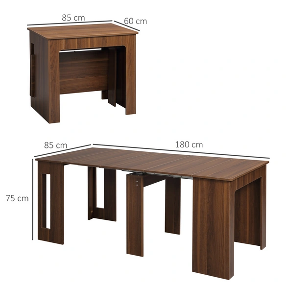 Esstisch, ausziehbar, LxBxH: 180x85x75 cm, braun