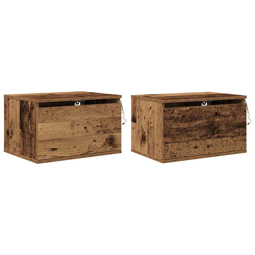 2x Szafka Nocna Wisząca Brąz Komoda Stolik Nocny Do Sypialni 50 x 36 x 30
