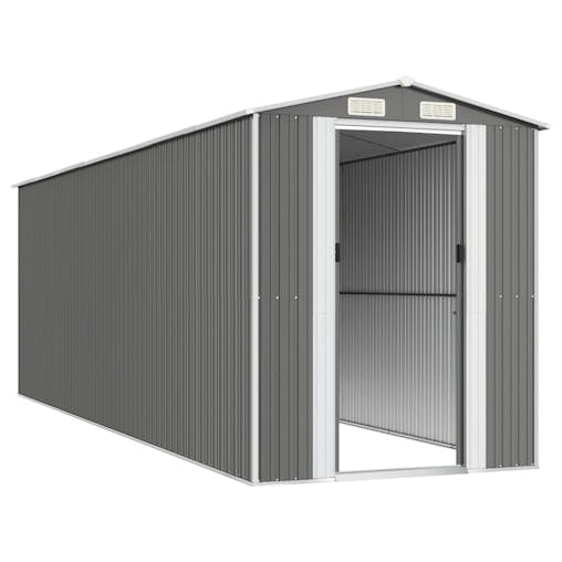 NNEVL Garden Shed Light Grey 192x606x223 cm Galvanised Steel