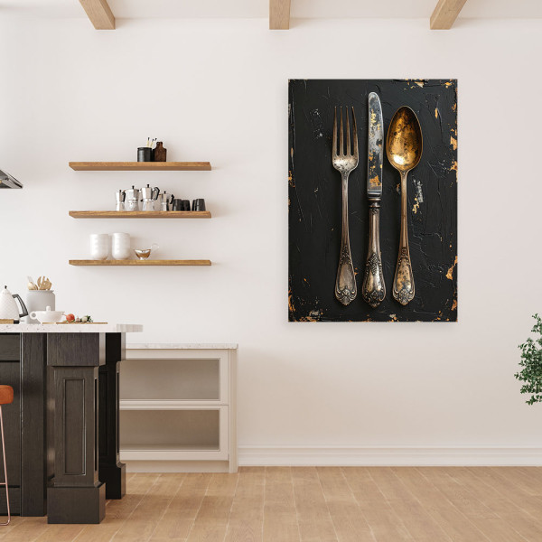 Obraz do kuchni jadalni restauracji salonu, Stare sztućce 20x30
