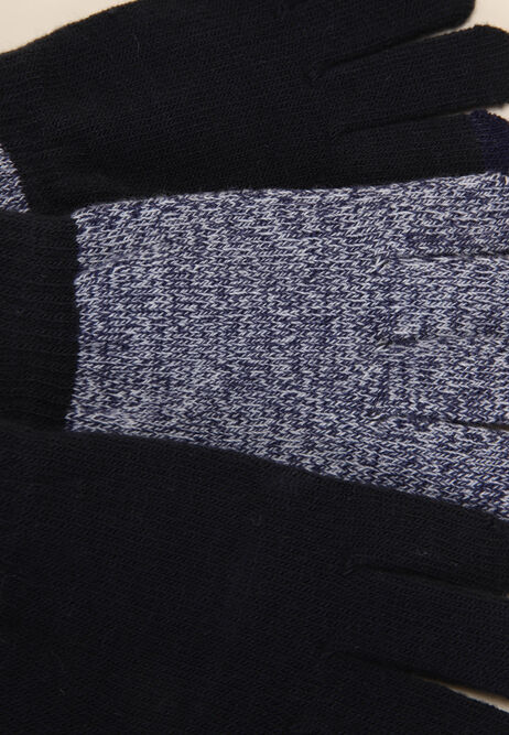 Older Boys 3pk Navy Touchscreen Magic Gloves