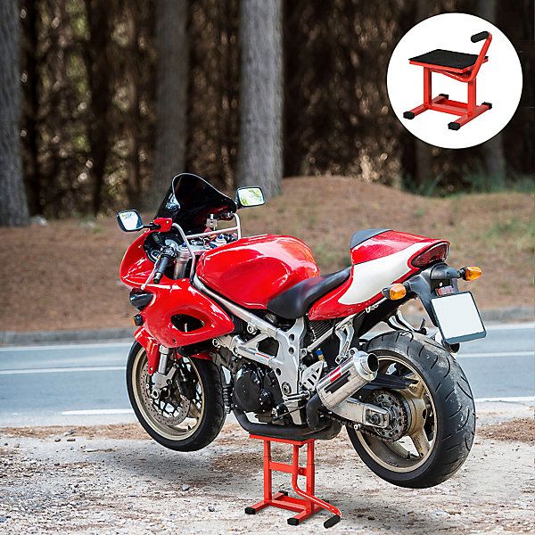 Lève moto béquille d'atelier stand moto tout-terrain moto cross supermotard hauteur réglable rouge